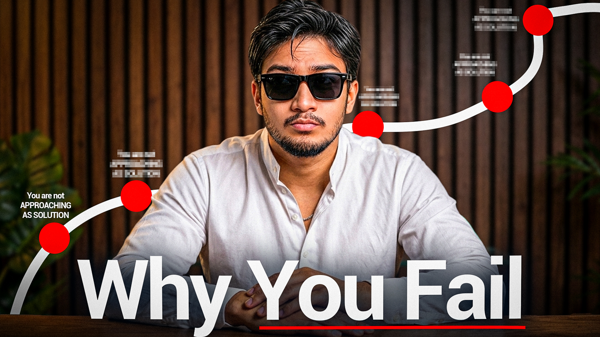 Thumbnail showing Ehtisham at a desk with a rising graph and bold why you fail headline.